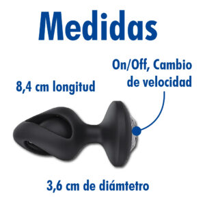 Plug Anal Doble Capa Black, Control Remoto - Imagen 3