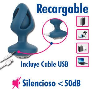 Plug Anal Doble Capa Blue, Control Remoto - Imagen 4