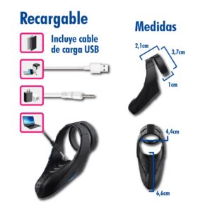 Anillo Vibrador Recargable Rinoceronte - Imagen 3
