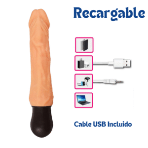 Natural Realskin Hot Cock 8" - Imagen 3