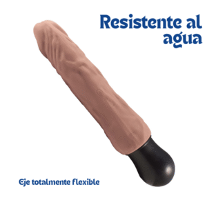 Natural Realskin Hot Cock 8" Chocolate - Imagen 4