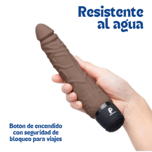 Vibrador Recargable Power Cock Realistic 7" Chocolate - Imagen 3