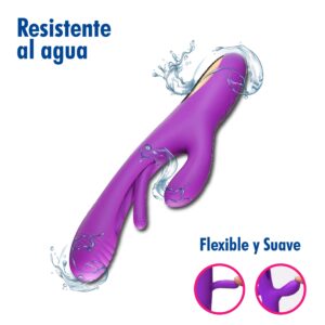 Vibrador Triple Estimulación Con Movimiento, Púrpura - Imagen 4