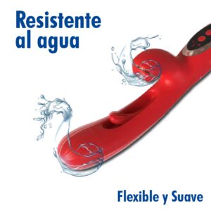 Vibrador Triple Estimulación Con Movimiento y Succión, Rojo. - Imagen 4