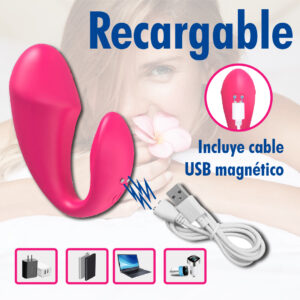 Vibrador App Ballenita Cola Gruesa, Fucsia - Imagen 3