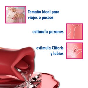 Boca Vibradora Recargable, Roja - Imagen 4