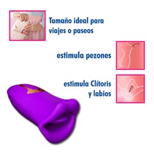 Boca Vibradora Recargable, Púrpura. - Imagen 4