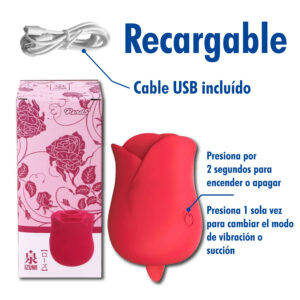 Vibrador Rosa con succión, Izumi - Imagen 3