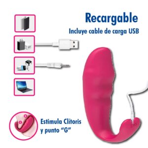 Vibrador App Ballenita Cola Corta, Fucsia - Imagen 3