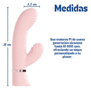 Vibrador Ribbed Rabbit - Pink - Imagen 3