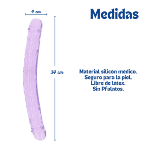 Realrock Realistic Double Dong 13" Purple - Imagen 4