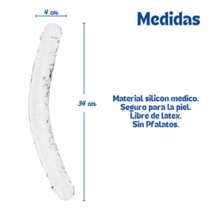 Realrock Realistic Double Dong 13" Clear - Imagen 4