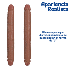 Realistic Skin Slim Double Dong 12", Tan - Imagen 3