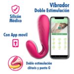 Vibrador doble estimulación control por App móvil a larga distancia para parejas.