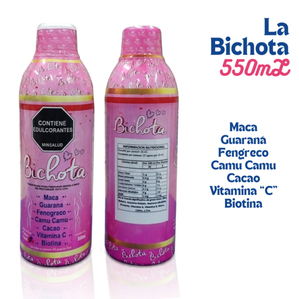 "Suplemento La Bichota 550ml ingredientes naturales".