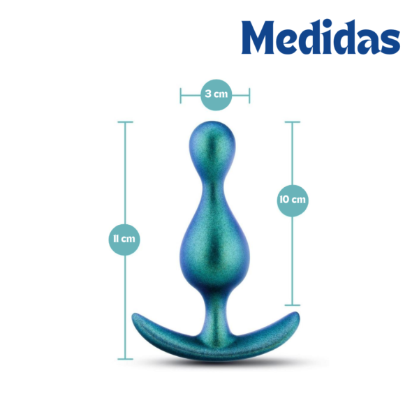 Infografía del Photon Plug con 11cm de largo y 3cm de ancho para placer progresivo.