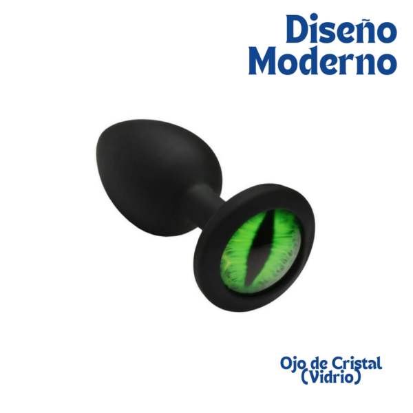 Perfil ergonómico del tapón anal de silicona negra con punta cónica y base de seguridad.