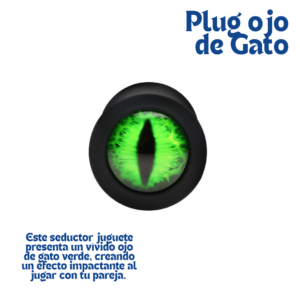 Plug Anal de fabricado en silicona con ojo en vidrio verde