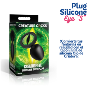 ojo de gato verde en la base del plug anal de Silicona