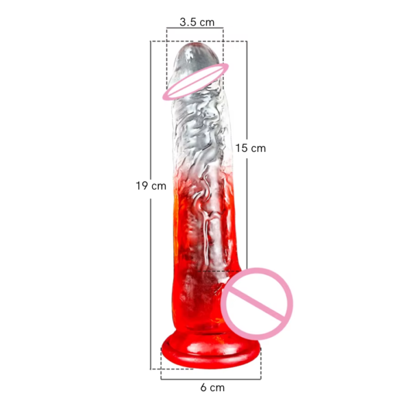 Dildo con Ventosa de Material TPE y Diseño Anatómico Flexible