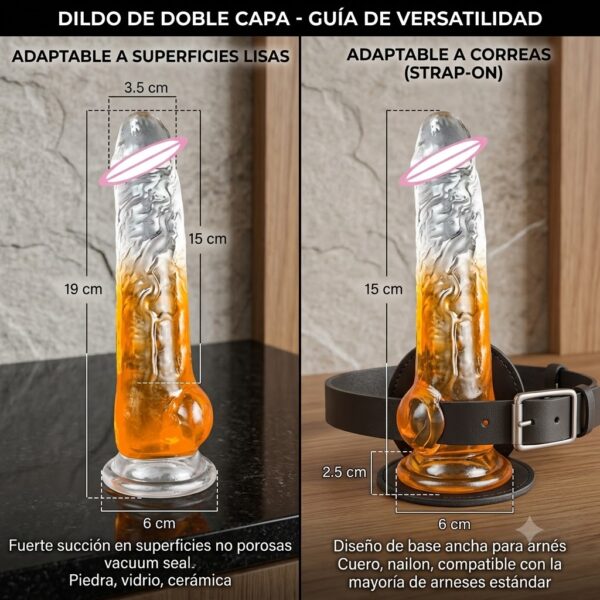 Dildo con Ventosa de Material TPE y Diseño Anatómico Flexible