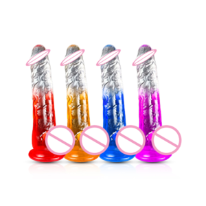 Dildo con ventosa de material TPE flexible en variados colores