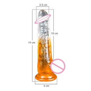 Dildo de material TPE flexible con longitud insertable de 15 cm