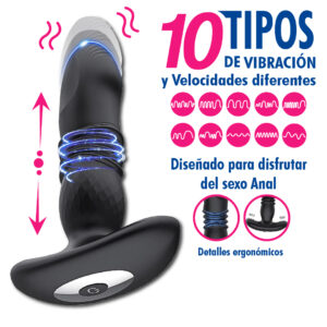Juguete anal con 10 modos de vibración y diseño ergonómico