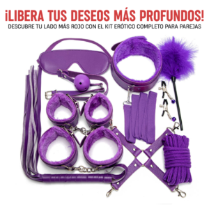 Juguetes para parejas principiantes, kit de bodage color púrpura de 10 piezas