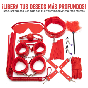 Juguetes para parejas principiantes, kit de bodage color rojo de 10 piezas