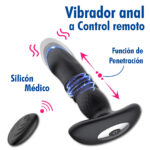 Vibrador anal con control remoto en silicona médica