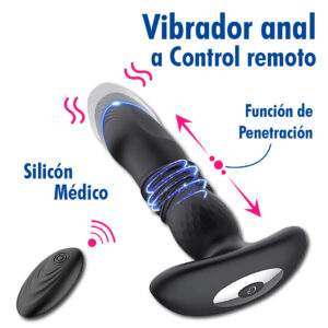 Vibrador anal con control remoto en silicona médica