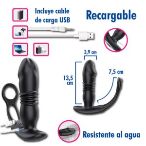 Masajeador de próstata inteligente con 9 modos de penetración y doble estimulación