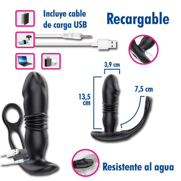 Masajeador de próstata inteligente con 9 modos de penetración y doble estimulación