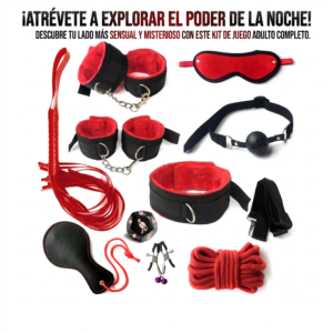 Juego de Amarres BDSM 10 Piezas con Paleta para Parejas