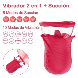 succionador rosa 2 en 1 con modos de vibracion y succion