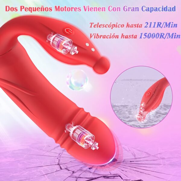 vibrador telescopico sumergible ipx7 con doble motor de alta frecuencia