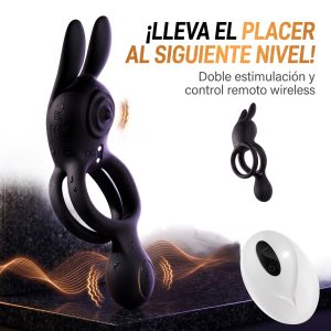 anillo vibrador con agarre testicular y control remoto para parejas