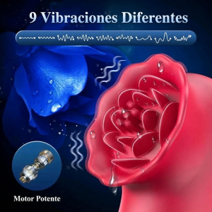 Vibrador de rosa para dedos con motor potente y 9 modos de vibracion