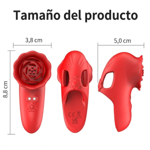 Dimensiones y medidas del vibrador de rosa para dedos